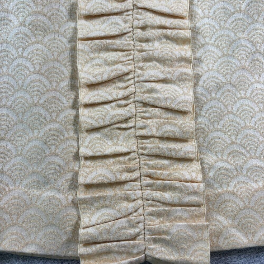 Leifsdottir Anthropologie Skirt Women's 2 Cream Gold Wool Cotton Ruffle - Picture 2 of 9